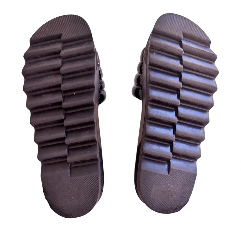 Cougar Water Repellent Black Leather Sport Slide Sandals Prato Sz 10